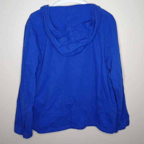 J. Crew Shrunken Anorak blue pullover jacket large - Picture 6 of 7